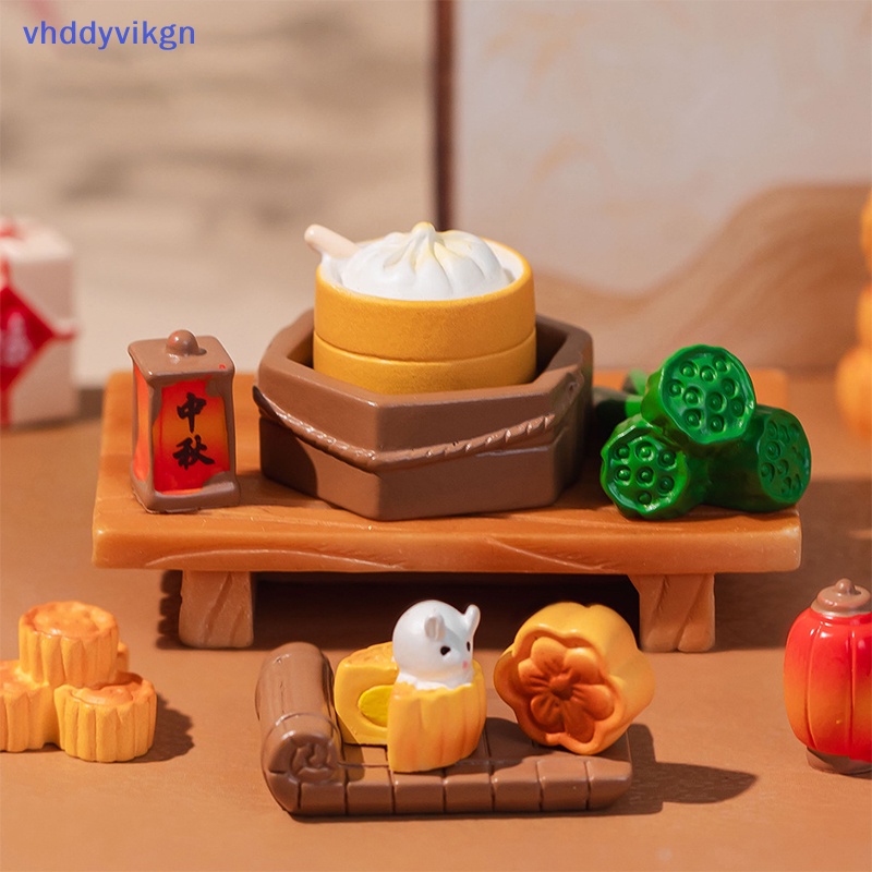 Vhdd Tượng Nhỏ Trang Trí Phong Cảnh Hình Thỏ Bánh Trung Thu Thu Dễ Thương vn