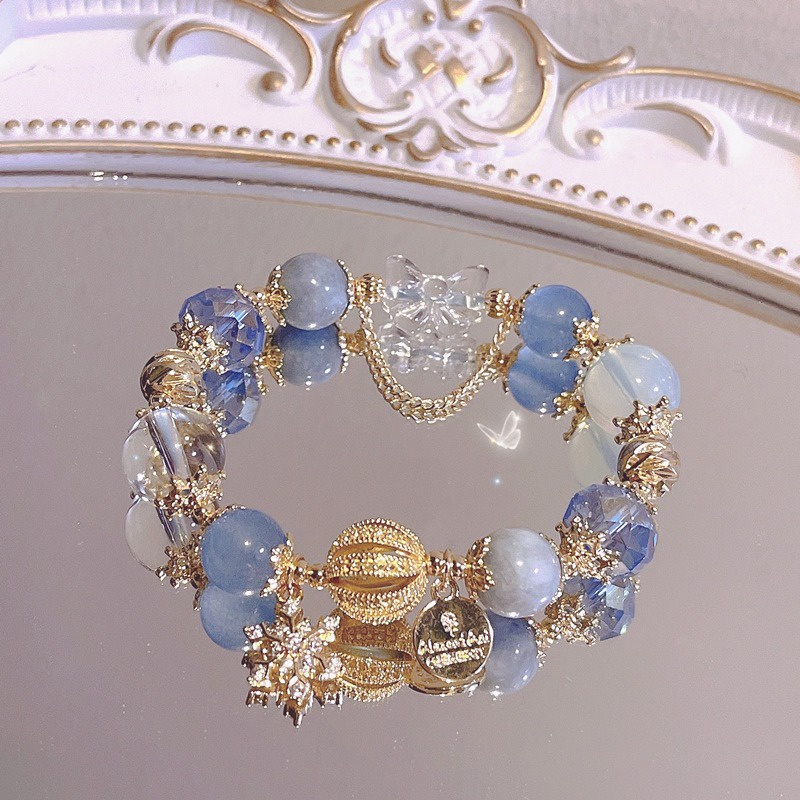 Vòng Tay Hai Lớp Đính Hạt Đá zircon Thời Trang Cho Nữ