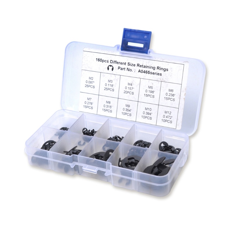 Run set 160 Vòng Kẹp Bên Ngoài Bằng Thép 2 Đến 12mm Kẹp Nhanh Chóng
