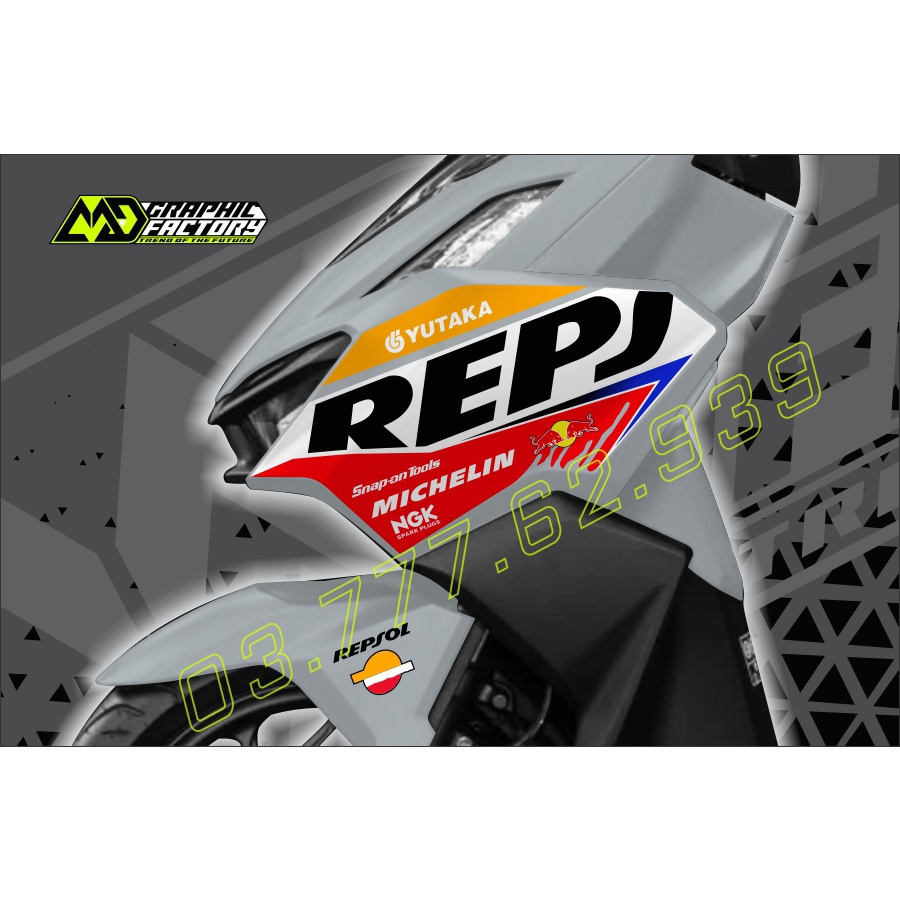 Tem rời Repsol cho Vario 160 xám xi măng - mẫu mới nhất 2023