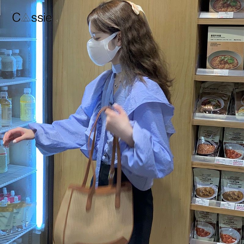 Cassie Áo Sơ Mi áo sơ mi nữ áo kiểu hàn quốc tráng lệ Phong cách chic may đo WCS2393GVW 39Z230926