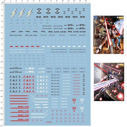 Decal nước dán mô hình Force Impulse Sword Blast Canon Custom MG HG RG MB các loại - Water sticker