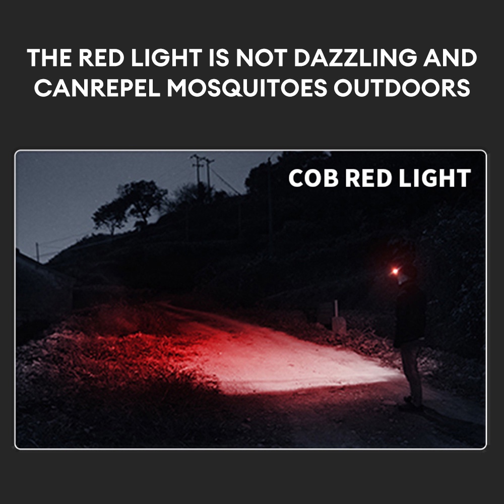 Đèn Pin Đội Đầu 1000 lumen Ánh Sáng Trắng / Đỏ Chống Thấm Nước Có Thể Sạc Lại Dùng Khi Đi Cắm Trại