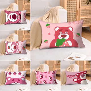  Vỏ gối hình gấu dâu Lotso Vỏ gối Sofa Polyester in một mặt Trang trí nhà cửa  Không có lõi  