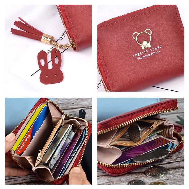 Ví ngắn YANNIAO mini có khóa kéo thời trang cho nữ