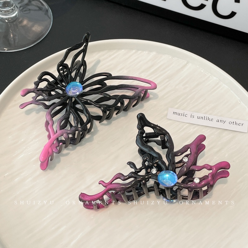 Kẹp Tóc Hình Bướm 10cm Màu gradient Phong Cách Hàn Quốc Thời Trang Cho Nữ