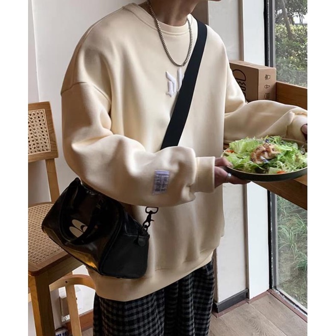 Áo sweater nam bigsize M-8XLÁo Sweater cotton Nhung Dày Dặn Tay Dài Cổ Tròn In Chữ Phong Cách Nhật Bản Thời Trang Mùa Thu Cho Nam Giới