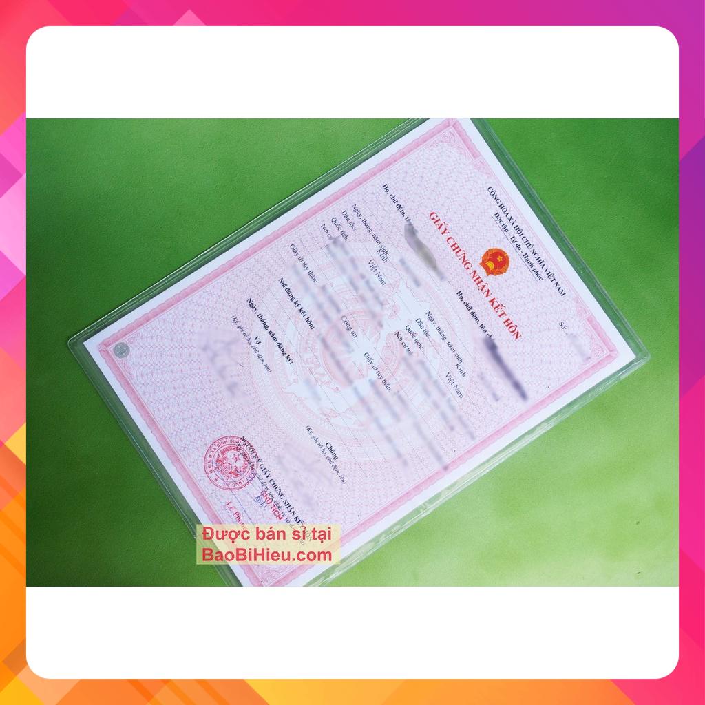 Combo 10 túi đựng giấy A4 (khai sinh, kết hôn, bằng đại học...) bằng nhựa dẻo PVC không cần ép