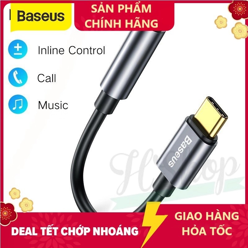 Dây cáp Baseus chuyển đổi đầu cắm type C sang cổng âm thanh 3.5mm - hshop365