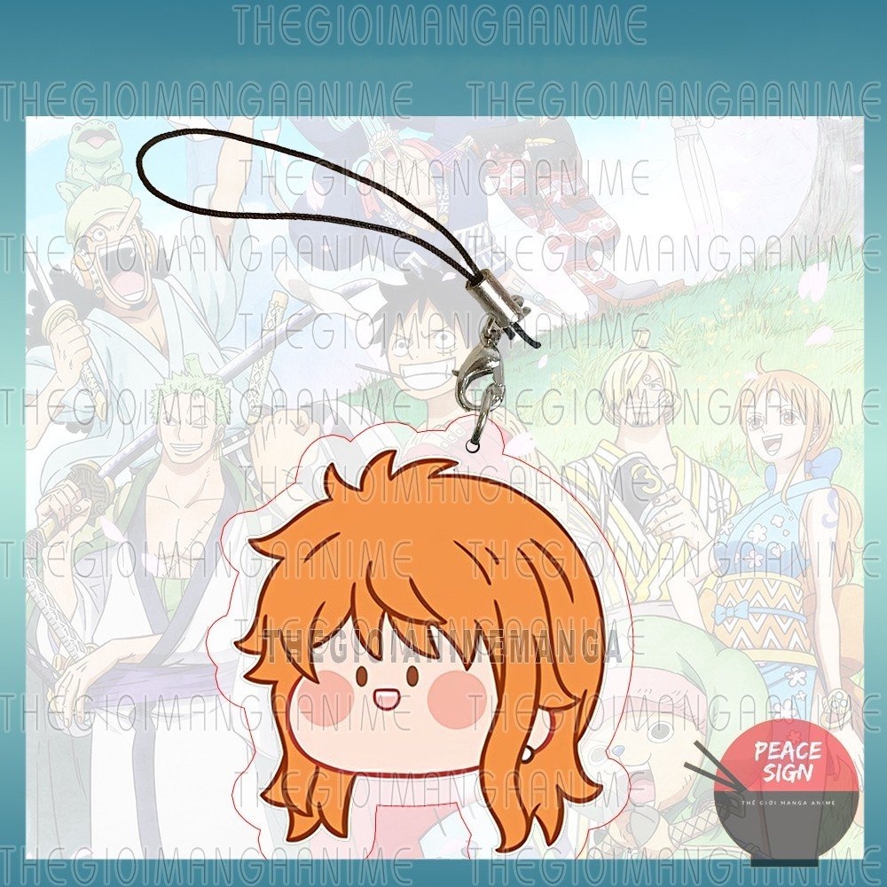 Móc dây treo điện thoại ONE PIECE in hình Đảo Hải Tặc anime mica trong acrylic móc khóa