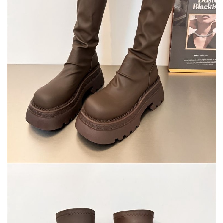 Giày Bốt Đế Xuồng Dày Co Giãn Thời Trang Thu Đông 2023