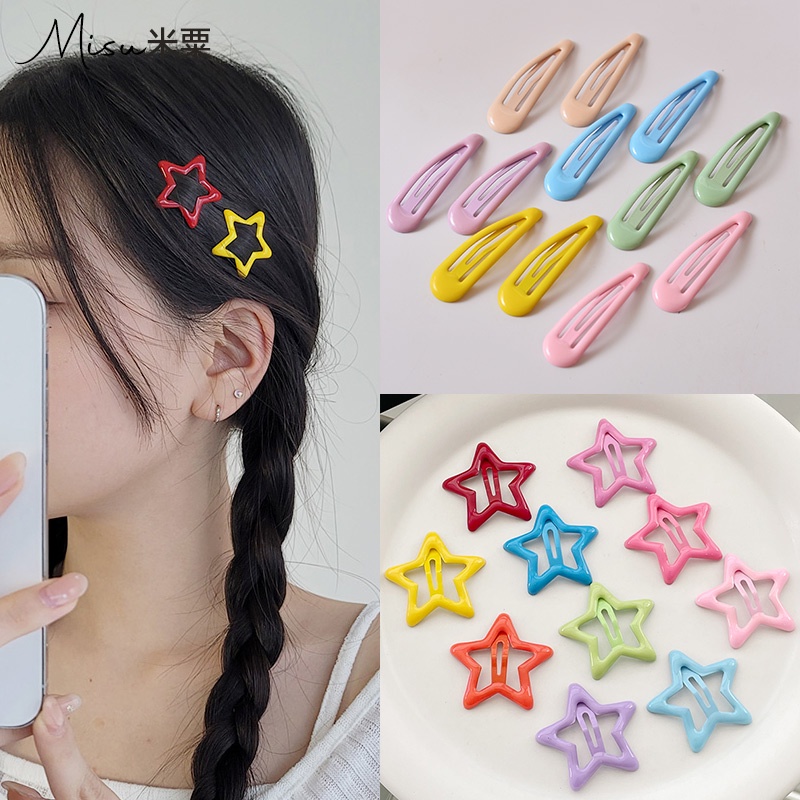 Kẹp Tóc Hình Ngôi Sao Năm Cánh y2k dopamine Màu Sắc Xinh Xắn Cho Nữ