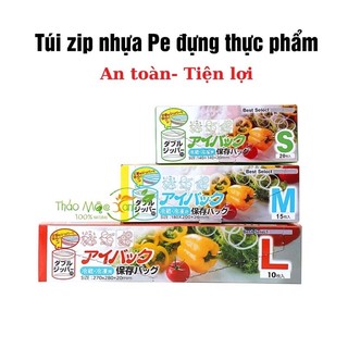 Sét 3 Túi Zip Đựng Thực Phẩm Tủ Lạnh
