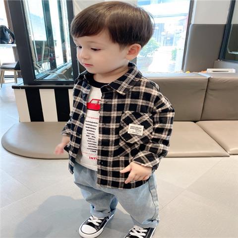 Áo Sơ Mi cotton Dáng Rộng Phong Cách Hàn Quốc Thời Trang Xuân Thu Cho Bé Trai