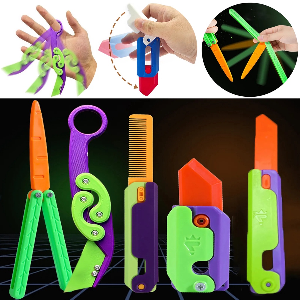 Đồ Chơi Thẻ Nhấn Tạo Hình Cà Rốt Dao In 3d Dễ Thương Cho Bé
