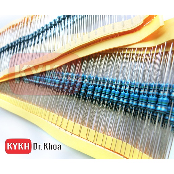 Điện trở xanh 1/4W, 5 vòng màu, sai số 1%
