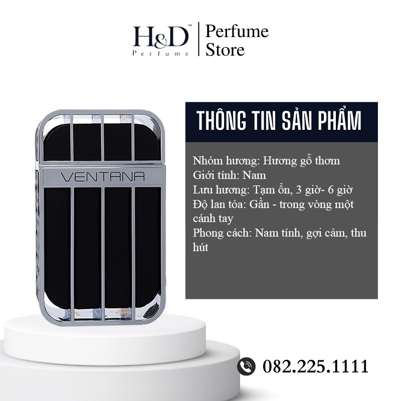 Mẫu thử 1ml Nước hoa nam Armaf Ventana Pour Homme sang trọng nam tính HD Perfume Store