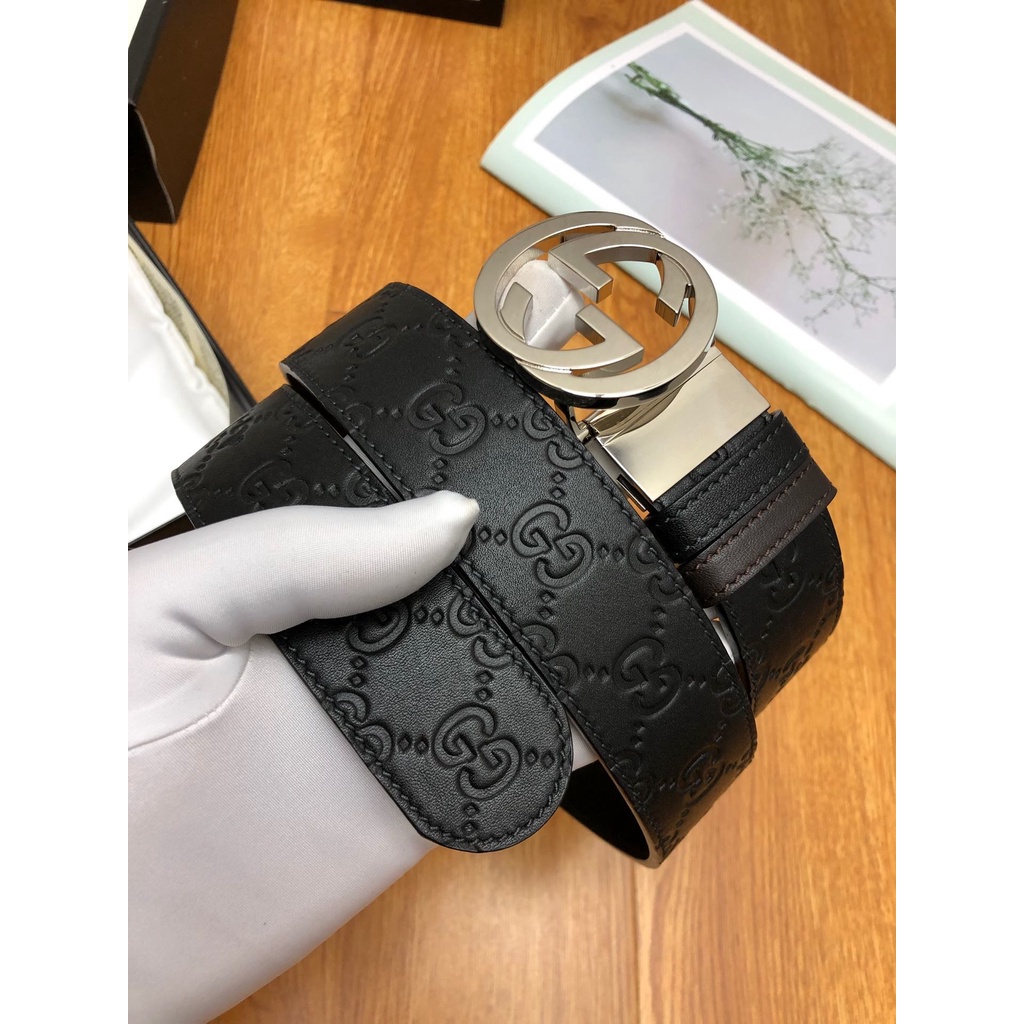 GUCCI Dây Thắt Lưng Da 202 202 Kiểu Dáng Hợp Thời Trang Cho Nam