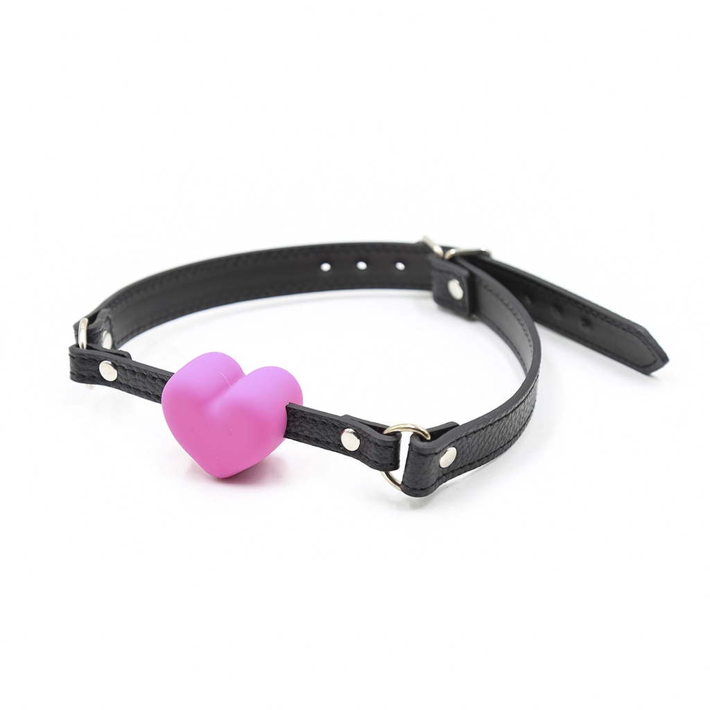 Sm Đồ Chơi Ngậm Miệng Bằng Da Silicon Hình Trái Tim Màu Đen Hồng Dành Cho sex kouga silicone