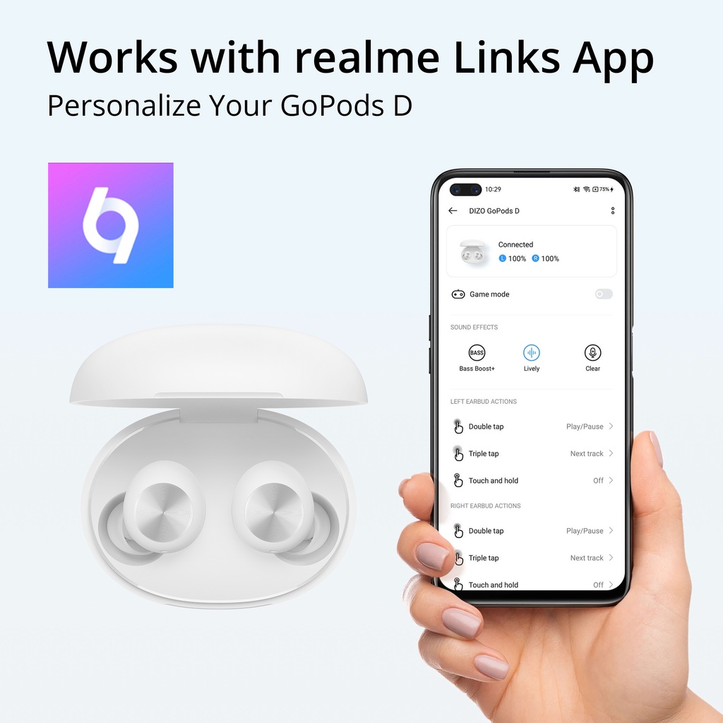 Realme Tai Nghe Chụp Tai Không Dây Kết Nối bluetooth 5.0 110ms dizo gopods d tws