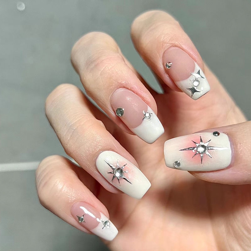 Miếng Dán Trang Trí Móng Tay Họa Tiết Ngôi Sao Đính Đá 5d Nhiều Màu Sắc