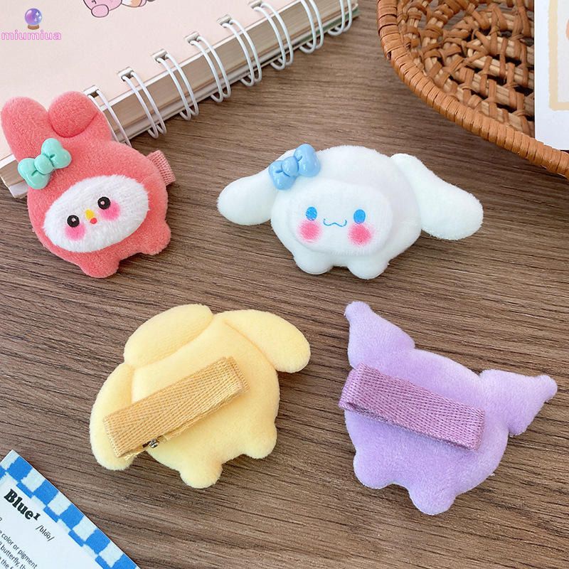 Miumiua🔮SANRIO Dễ Thương Kẹp Tóc Lông Xù Kiểu Hoạt Hình Đáng Yêu Cho Nữ Kiểu Hàn Quốc