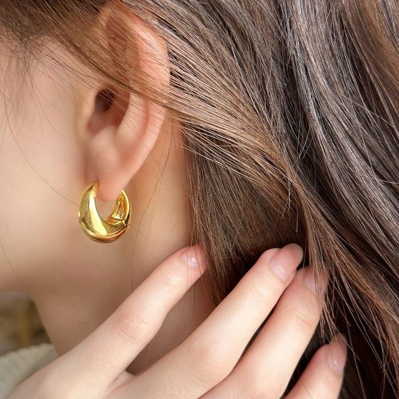 Bông Tai Mạ Bạc 925 Dạng Vòng Thời Trang Dành Cho Nữ