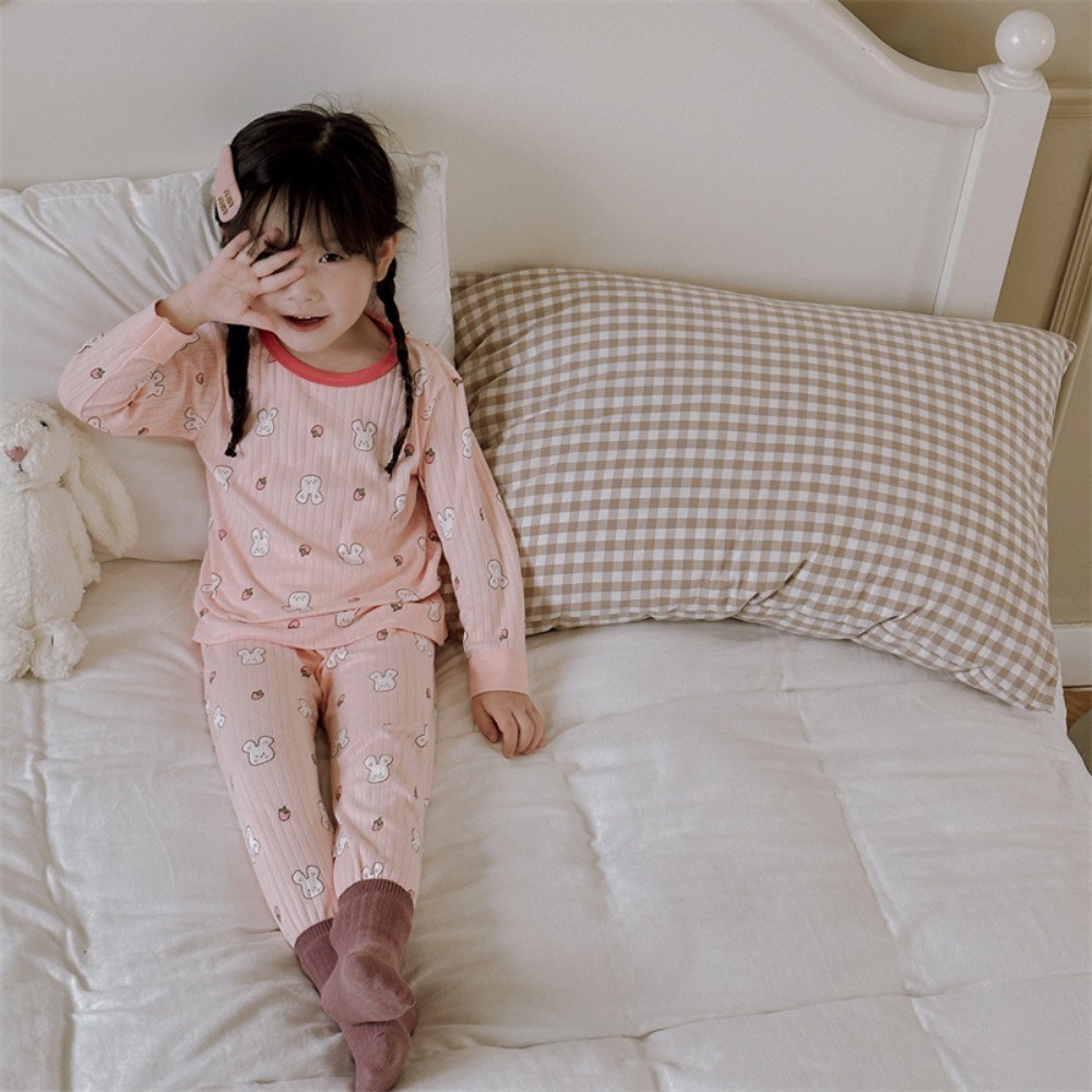 Bộ Đồ Ngủ Hai Mảnh Áo Khoác Và Quần Bằng Vải cotton In Hình Hoạt Hình Dễ Thương Dành Cho Bé Trai Gái