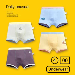 Bộ 4 Quần Lót boxer cotton Nguyên Chất Kháng Khuẩn Cho Bé Trai