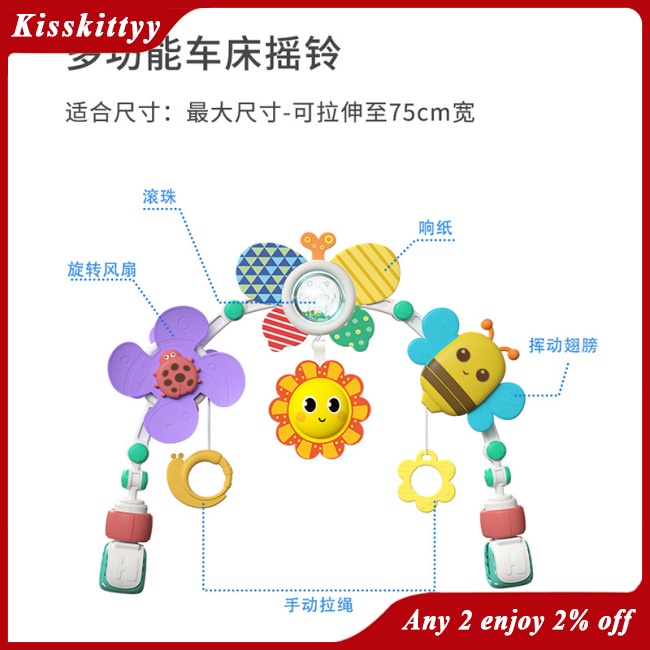 Kisskitty Đồ Chơi Xe Đẩy Em Bé Có Thể Điều Chỉnh Âm Thanh Hình Thú Đáng Yêu