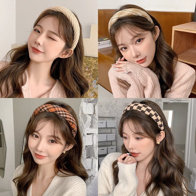 Set 3 Băng Đô Cài Tóc Màu Cà Phê Sữa Thời Trang Hàn Quốc Cho Nữ