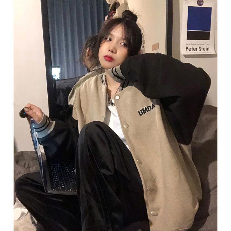 Áo Khoác Bóng Chày Dáng Rộng Phong Cách vintage Thời Trang Xuân Thu 2022 Kiểu Mới 5Np