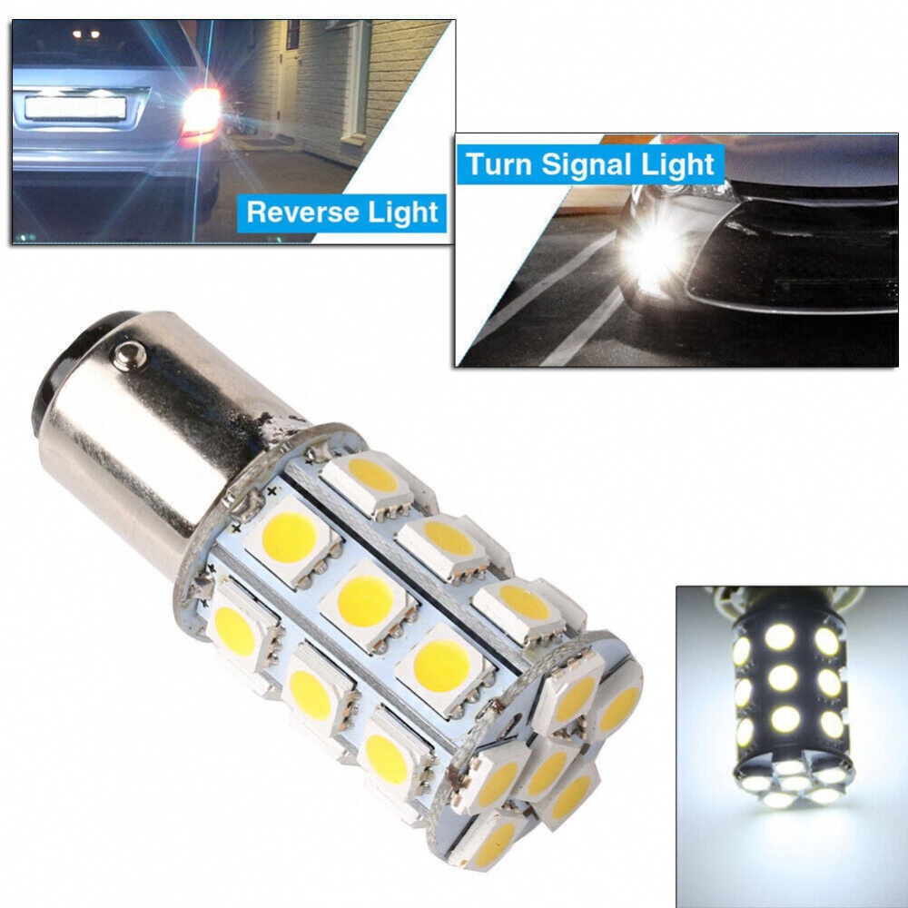 1 Đèn led 1004 1076 1142 27-smd ba15d 6000k Ánh Sáng Trắng Siêu Bền Cho Tàu Thuyền