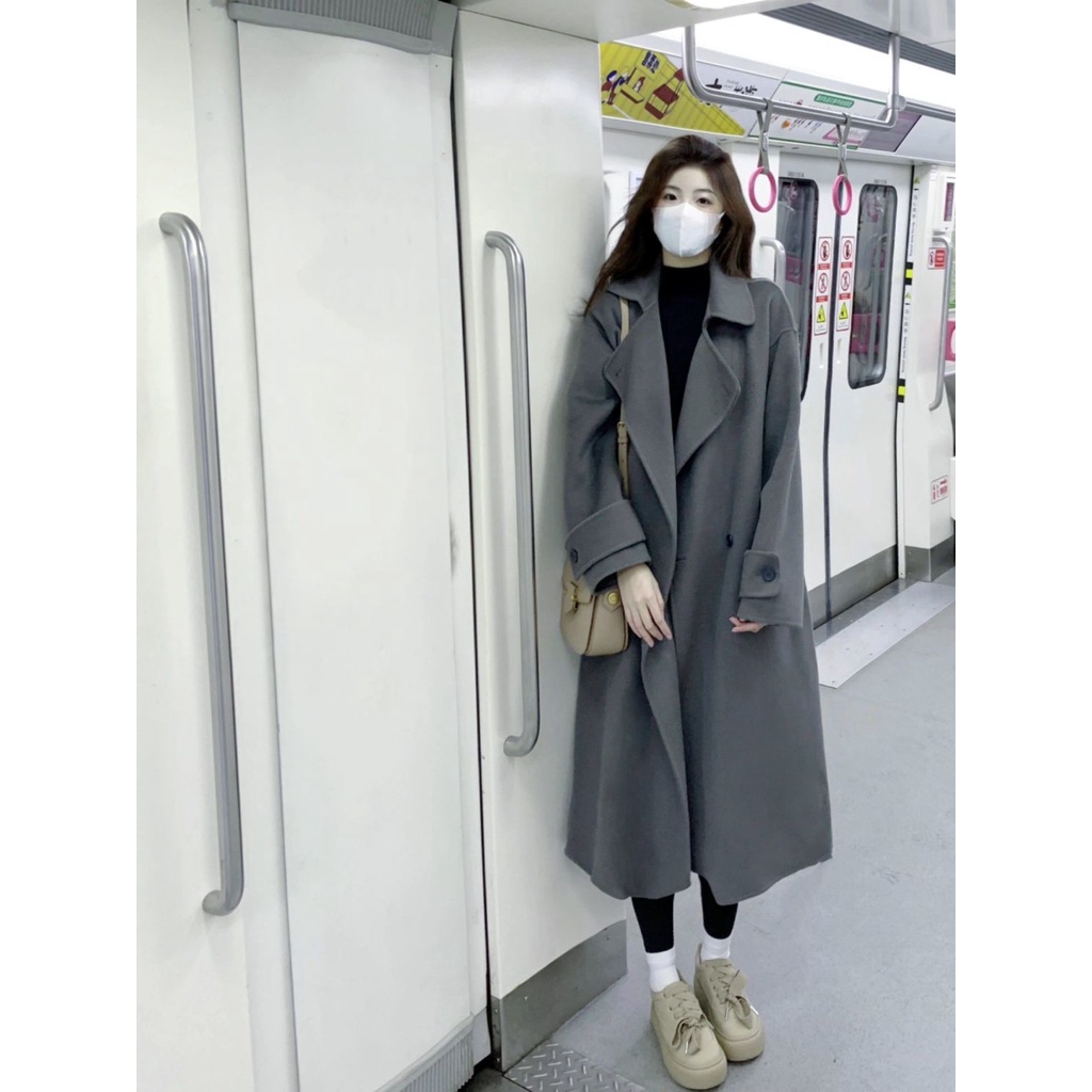 Áo khoác len TING YA XIU dày dặn phong cách Hàn Quốc thời trang thu đông cho nữ