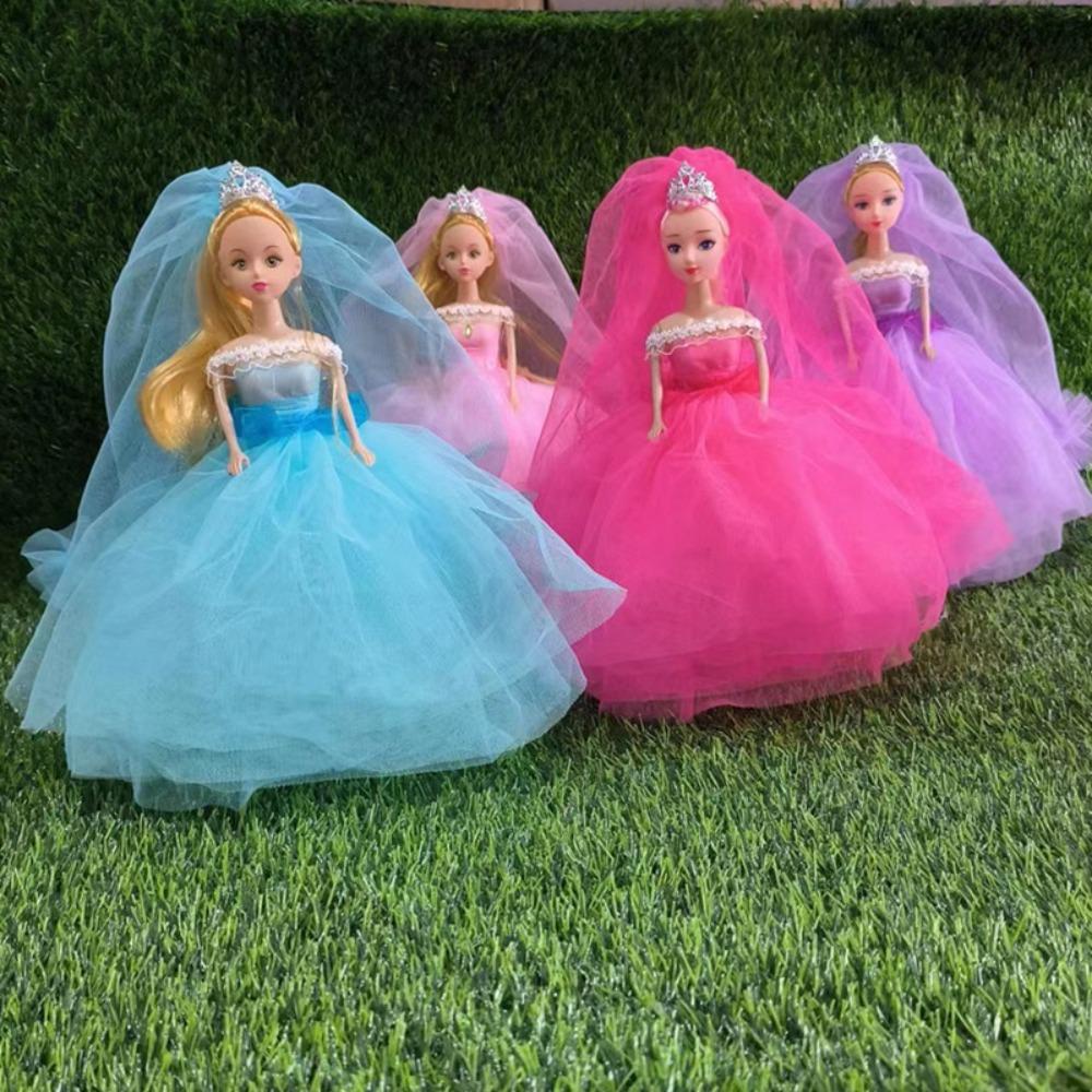 Dallas1 Đầm Cưới Cho Búp Bê bjd 30cm 30cm Bằng Nhựa Đính Kim Sa Ngôi Sao Màu Hồng