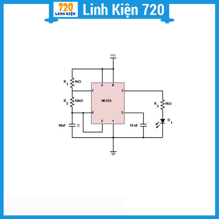 NE555 SOP8 / DIP8 - ic tạo xung dao động