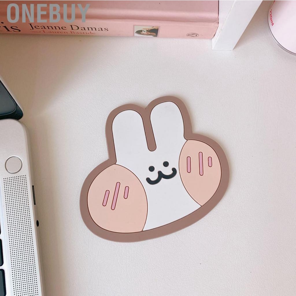 Onebuy Drinks Cup Coaster Silicone Cartoon  Cute Lightweight Prevent Sliding Colorful Mat