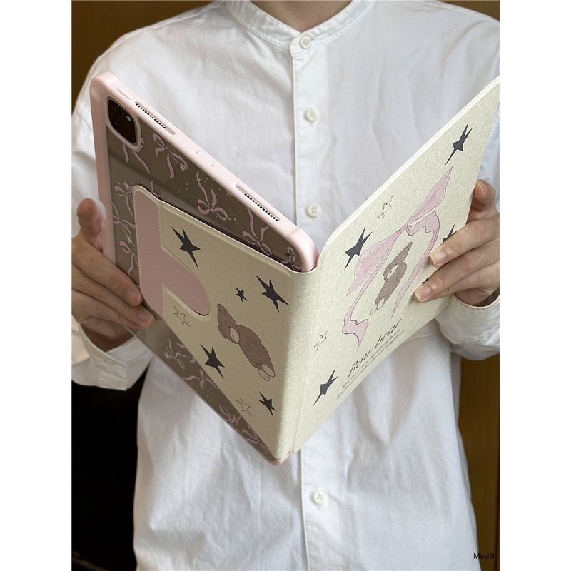 Bao Da Máy Tính Bảng Bằng acrylic Chống Rơi Hình Gấu Cho ipad 10.2 10.9 Mini 6 9.7 Air 4 / 5 Pro 11 / 12.9 Gen 9 Ốp