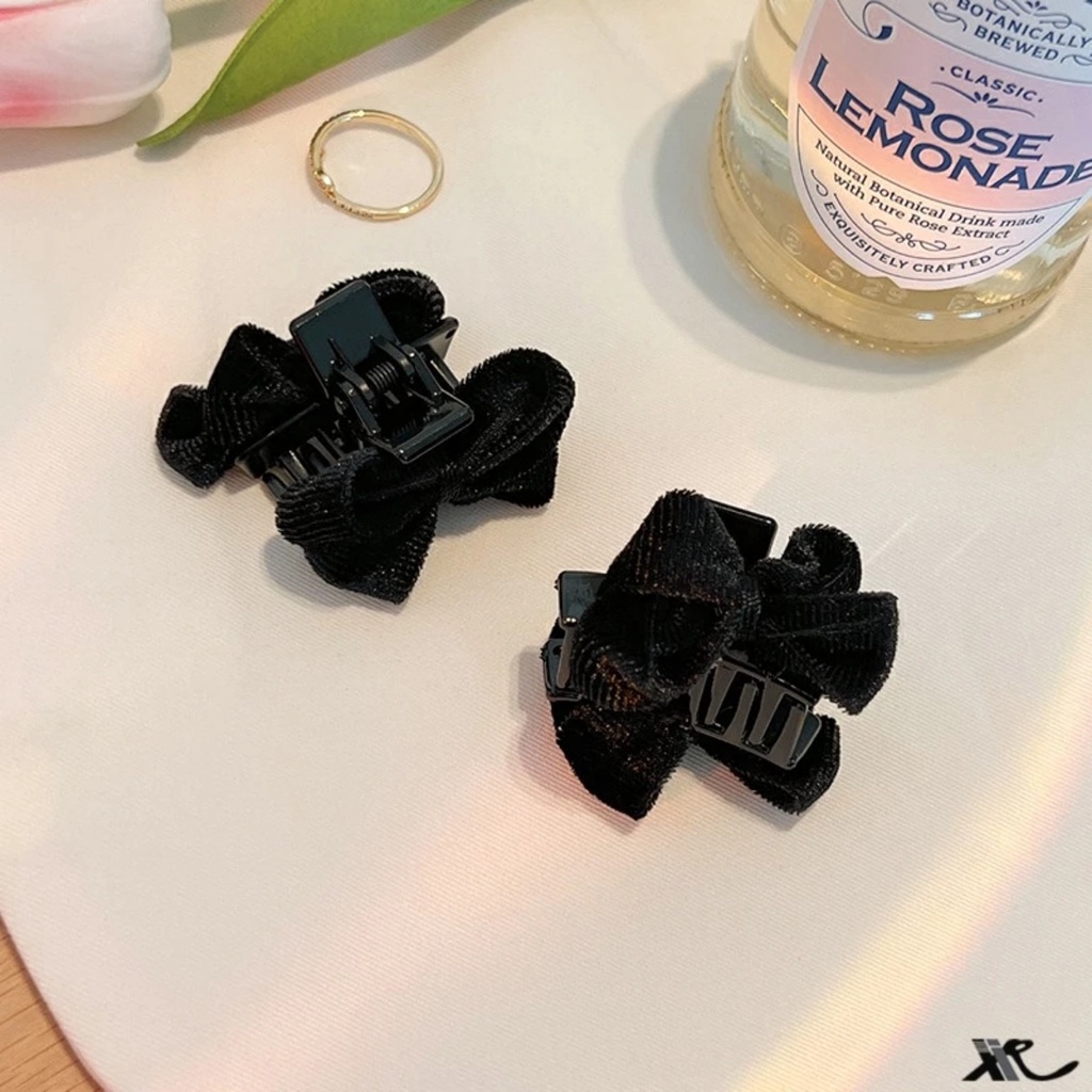 PVN61177 Kẹp Tóc Nơ Bằng Nhung Đen Thời Trang Thu Đông Dễ Thương Cho Nữ