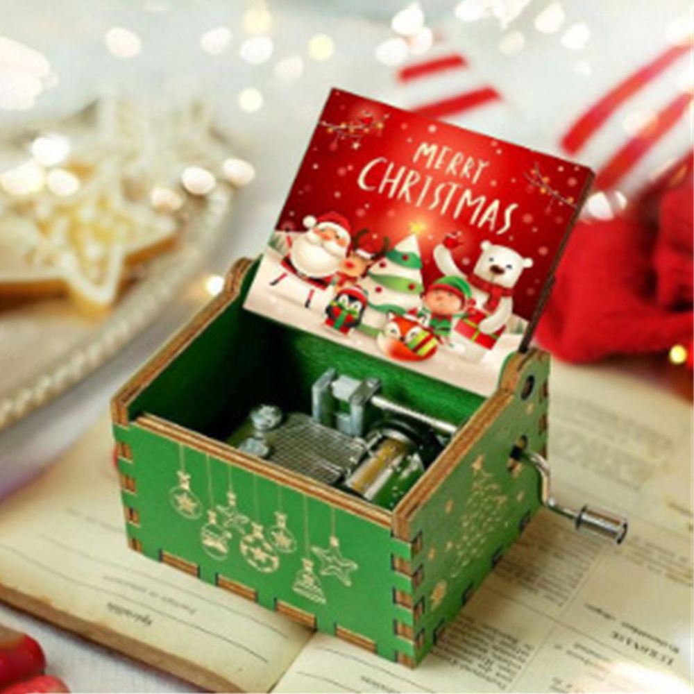 Giáng Sinh Bằng Gỗ Quay Tay Hộp Nhạc Giáng Sinh Vui Vẻ Âm Nhạc Sơn Hộp Nhạc Giáng Sinh Vui Vẻ Trang Trí Nhà Giáng Sinh Quà Tặng Sinh Nhật CHÚNG TÔI