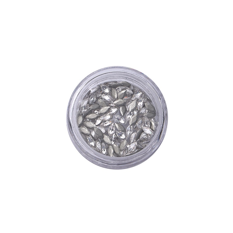 Bộ 50 5A đáy phẳng hầu tước zircon trang sức nghệ thuật làm móng tay / Đồ trang sức kim cương đính đá mini zirconium mạ mini siêu sáng bóng / Đồ trang sức kim cương hình tai lúa mì
