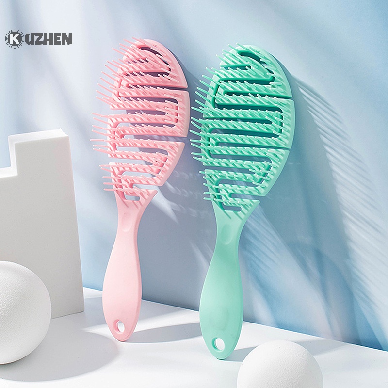 Kuzhen Lược Chải Tóc massage Da Đầu Khô Và Ướt Tạo Kiểu Tóc Xoăn Nhanh Chóng
