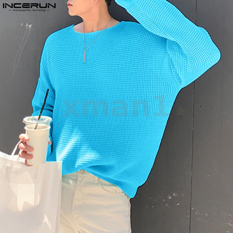 Áo Chui Đầu Cổ Tròn Dài Tay Dáng Rộng Màu Trơn Kiểu Hàn Quốc Cá Tính Cho Nam