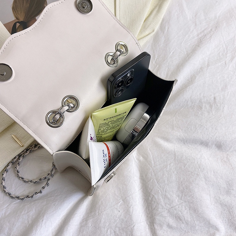 Túi Xách Đeo Vai Hình Vuông Cỡ Nhỏ Phối Dây Đeo Sợi Xích 2023 Thời Trang Cho Nữ