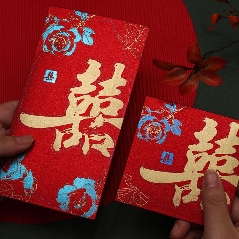Bao Lì Xì Năm Mới May Mắn Màu Đỏ Phong Cách Trung Hoa