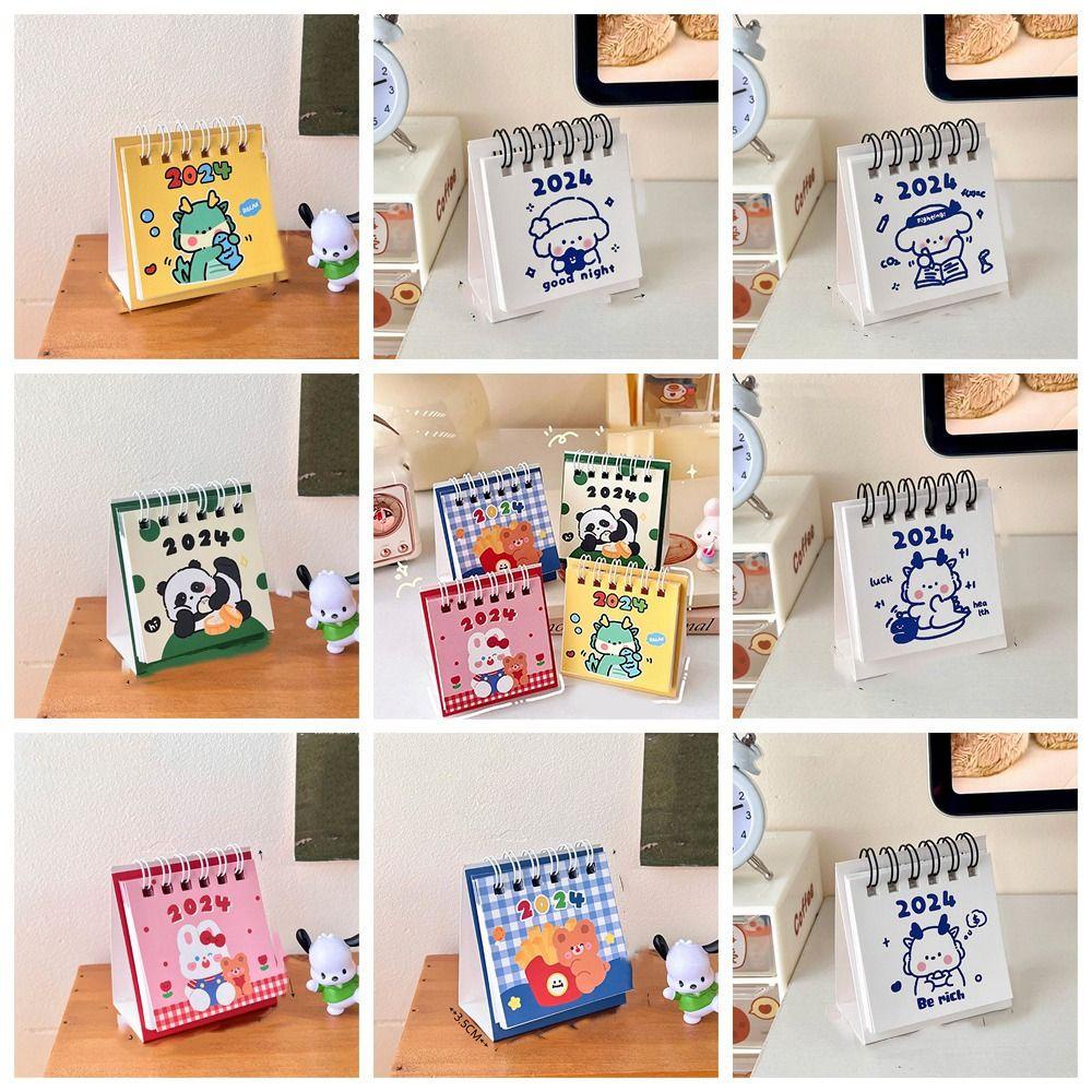 Lịch Để Bàn mini 2024 Họa Tiết Hoạt Hình kawaii Dễ Thương