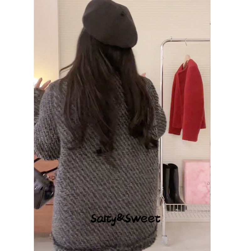 Salty&Sweet store Áo dạ tweed áo khoác dù áo khoác bomber Thông thường Phong cách Độc đáo casual WJK23A07U5 42Z231016