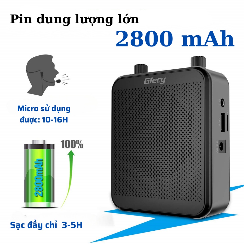 Máy Trợ Giảng Giecy , Công Suất Loa Lớn , Chính Hãng Cao Cấp Bảo Hành 12 Tháng