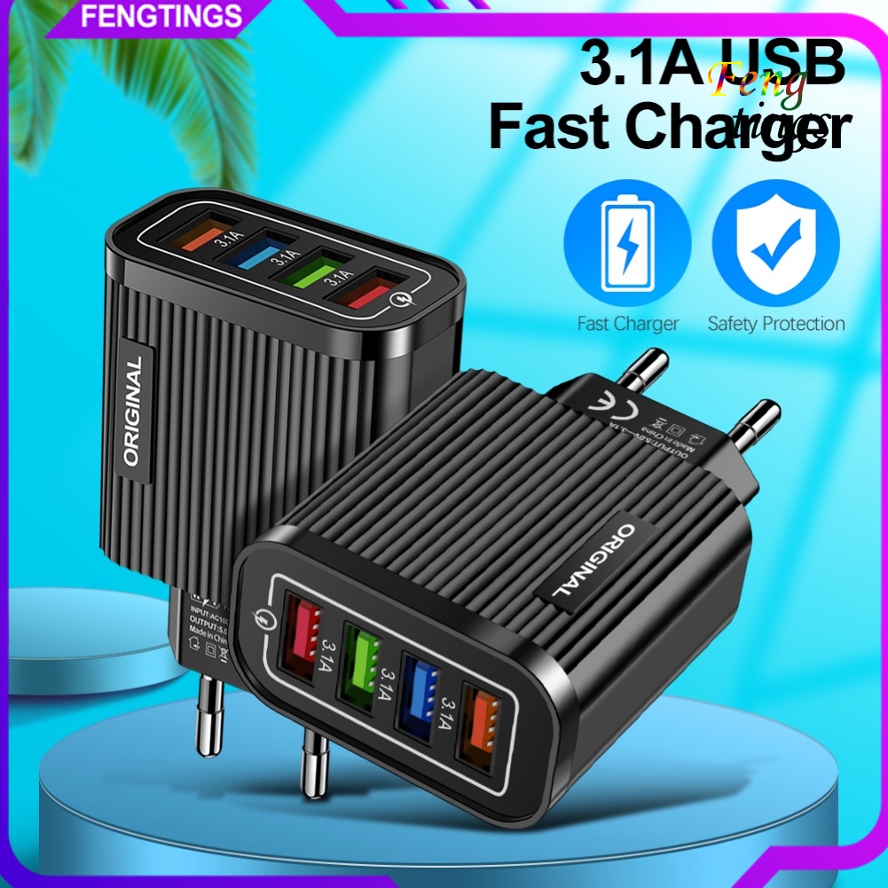 Củ Sạc Nhanh 48w Qc 3.0 4 Cổng Usb Cho Điện Thoại