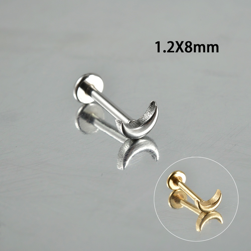 1 Khuyên Xỏ Cơ Thể Bằng Thép Không Gỉ Hình Ngôi Sao Năm Cánh Thời Trang 16g